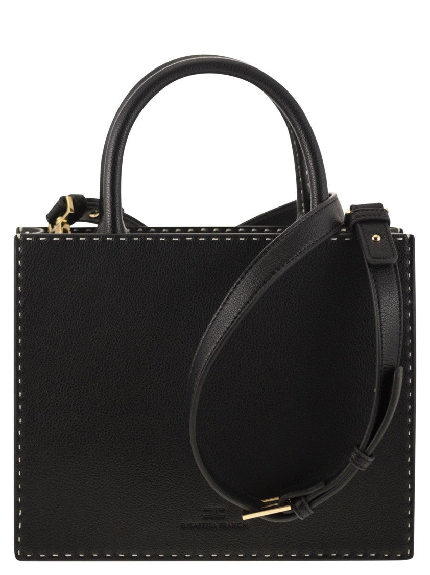 Elisabetta Franchi Small Tote With Contrast Stitching