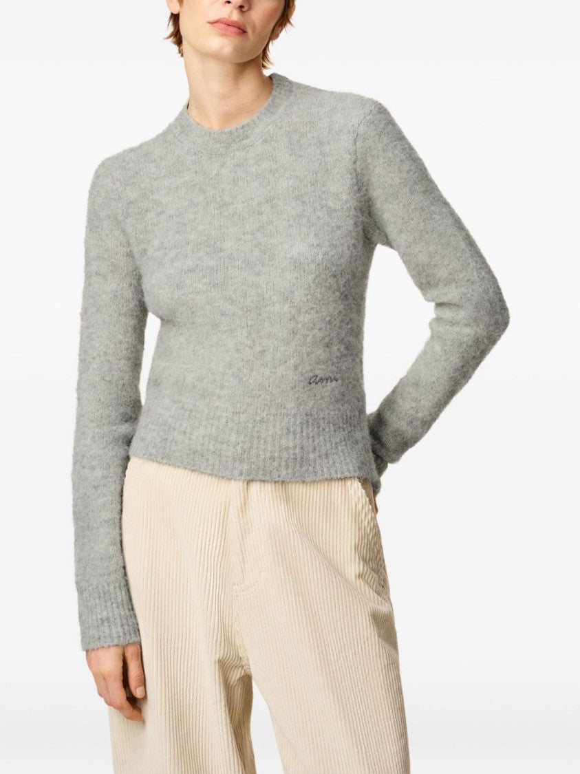 Ami Cropped Sweater With Ribbed Hem