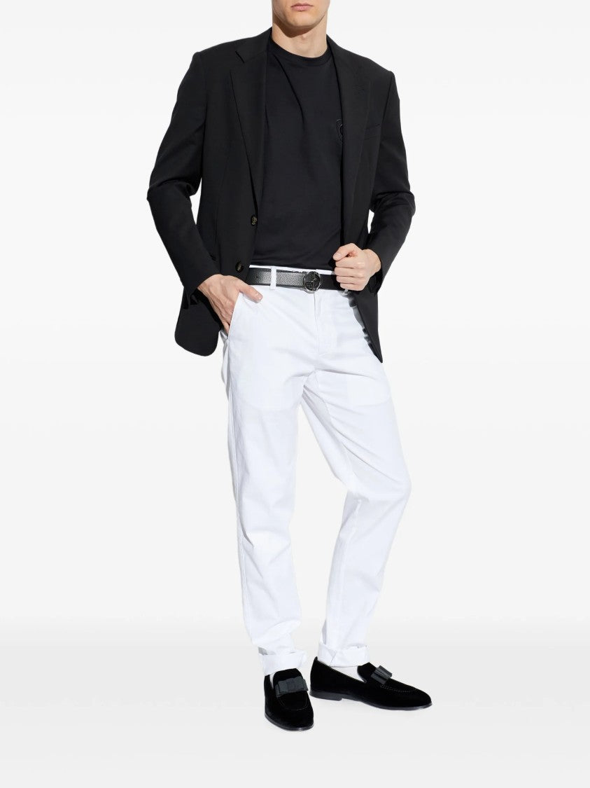 Giorgio Armani Black Relaxed Fit Embroidered Logo T-Shirt