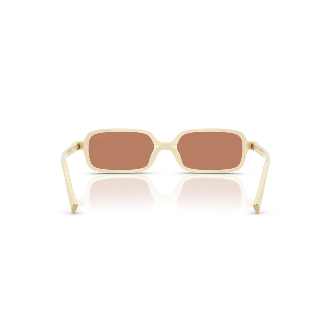 Miu Miu 0Mu 11Zs Cream Acetate Rectangular Sunglasses