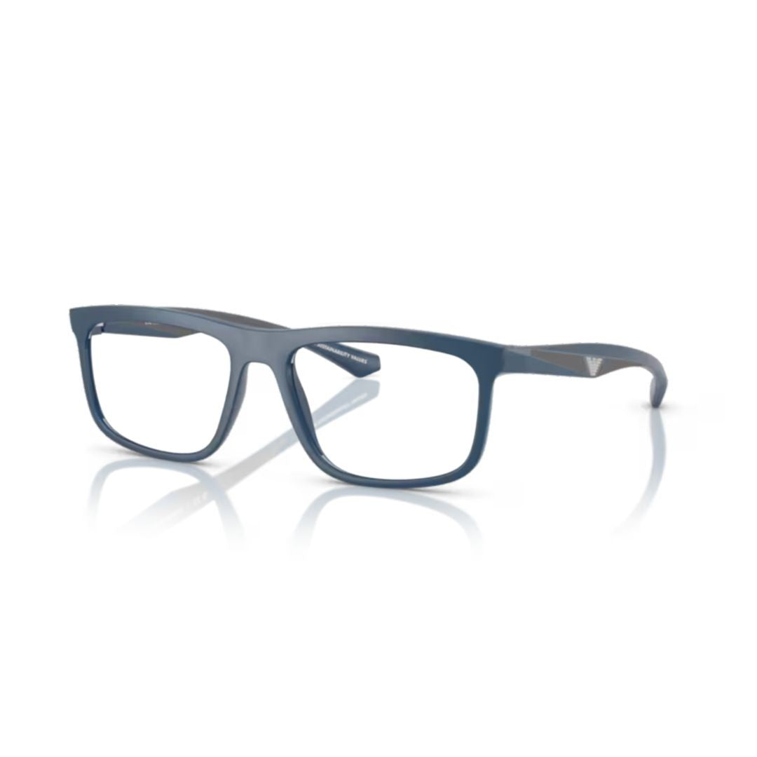 Emporio Armani 0Ea3246 Rectangular Blue Eyeglass Frames With Matte Finish