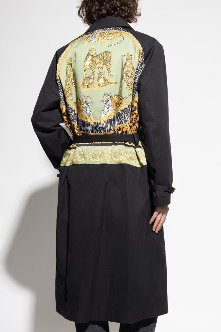 Versace Long Black Cotton Coat