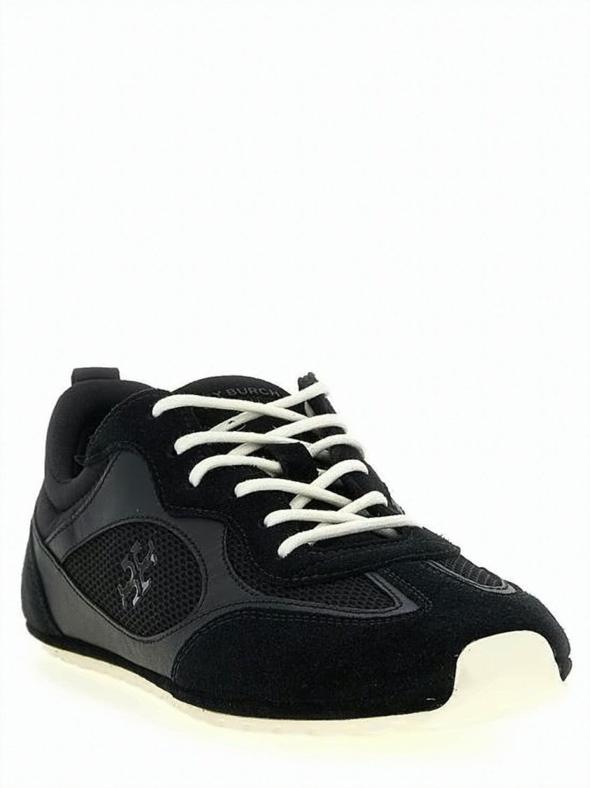 Tory Burch Low-Profile Black Sneakers With Sleek Design And Breathable Mesh Panels