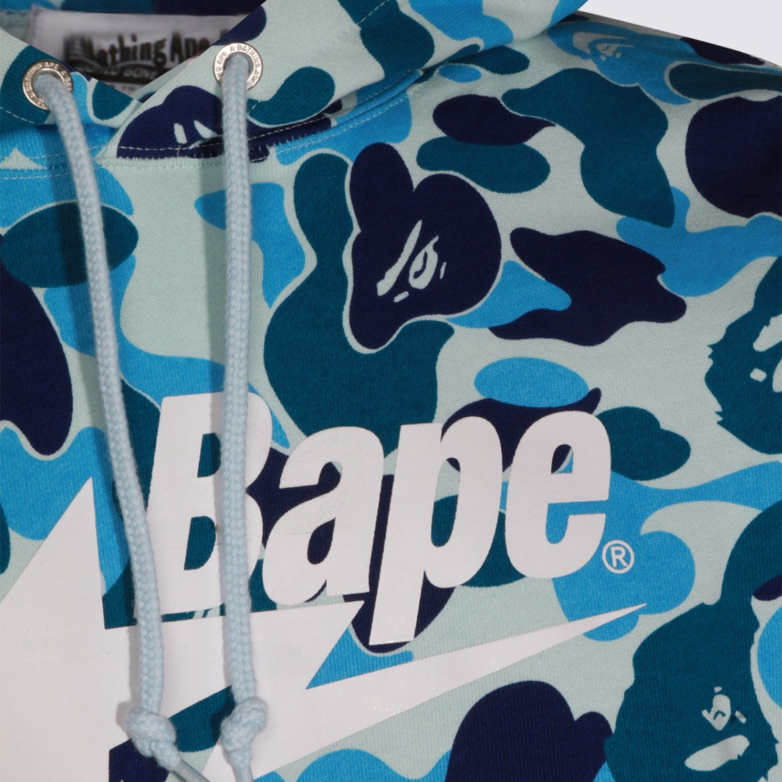 Bape Camo Print Hoodie With Graphic Logo And Front Pocket