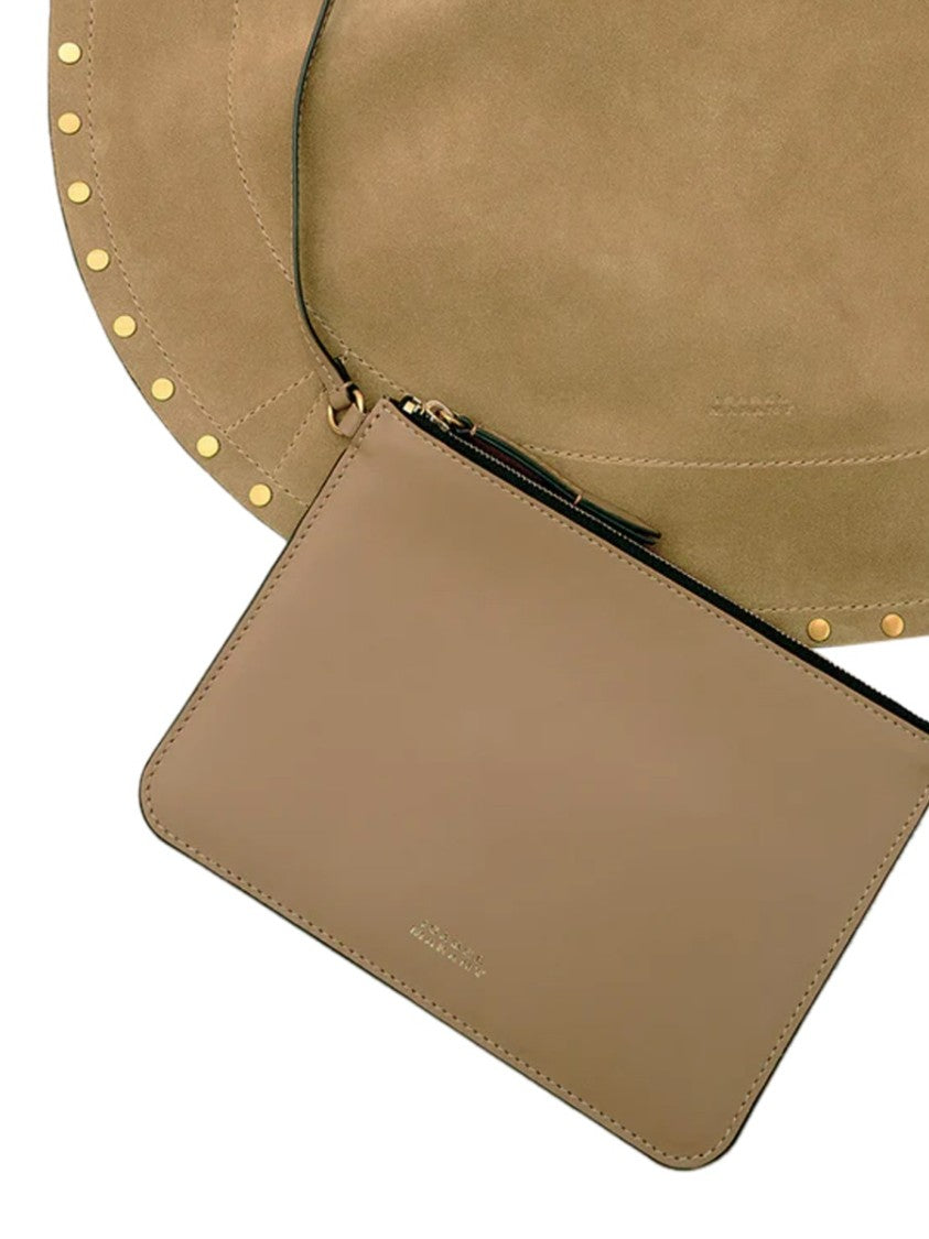 Isabel Marant Oskan Crescent Hobo Bag With Studded Edges