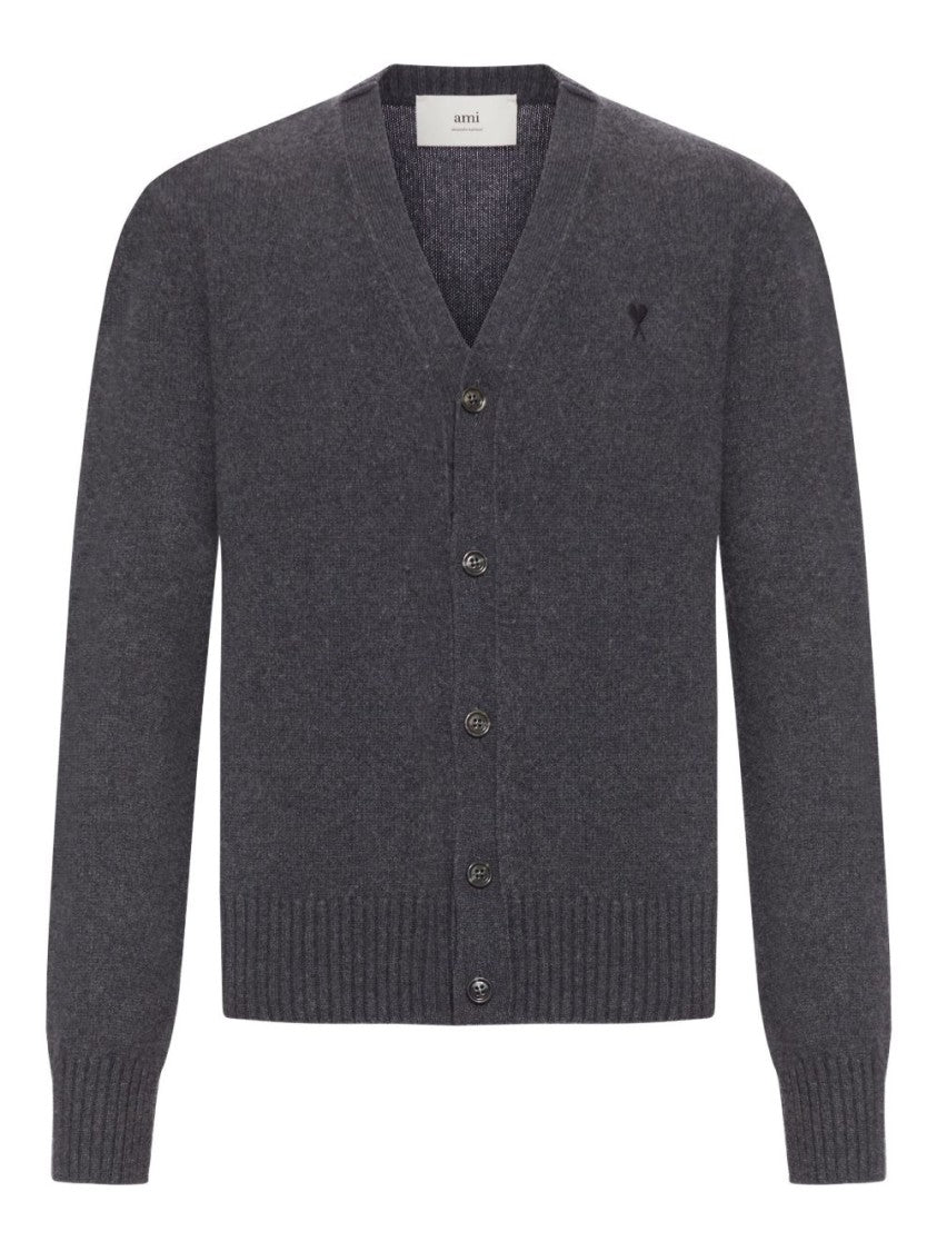 Ami Paris Cashmere V-Neck Cardigan