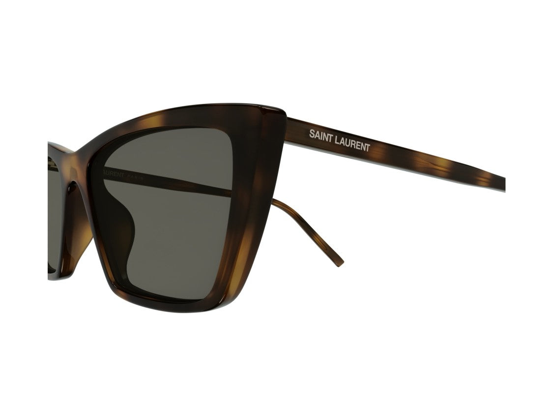 Saint Laurent Sl 737 Mica Thin Tortoiseshell Oversized Cat-Eye Sunglasses