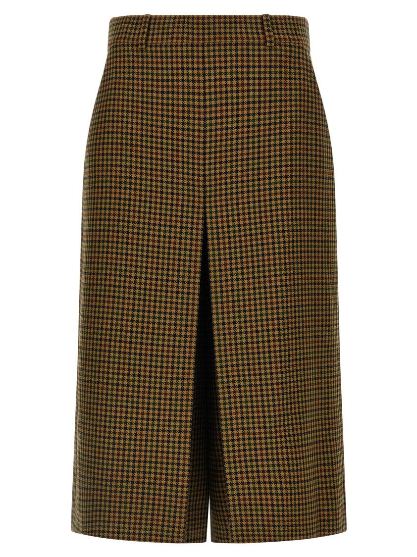 Saint Laurent Pied De Poule Houndstooth Trouser Skirt