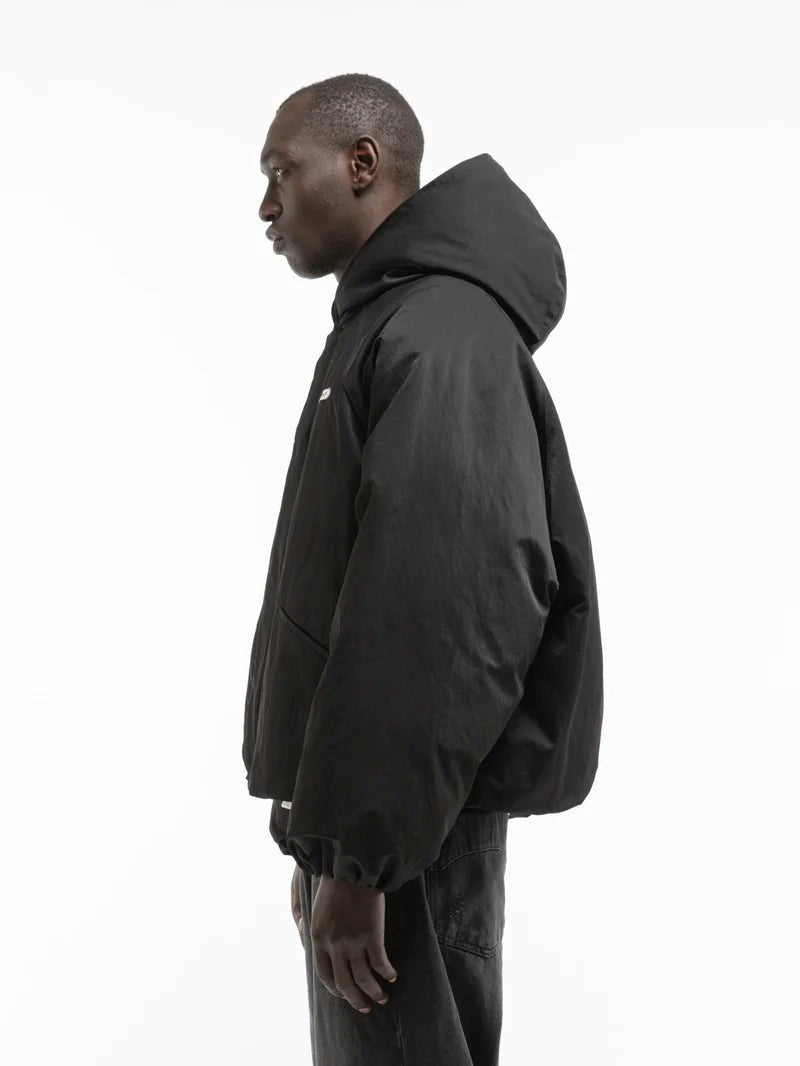 Reternity Black Boxy Oversized Puffer Nylon Down Jacket