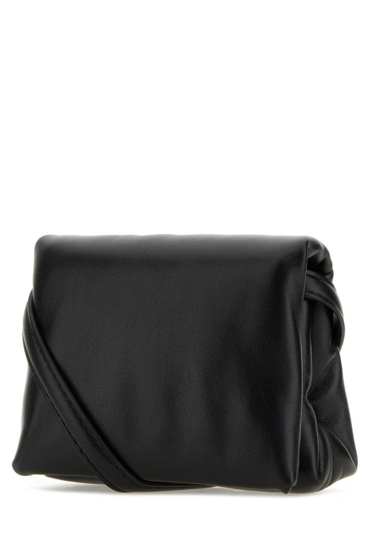 Marni Black Leather Mini Prisma Clutch