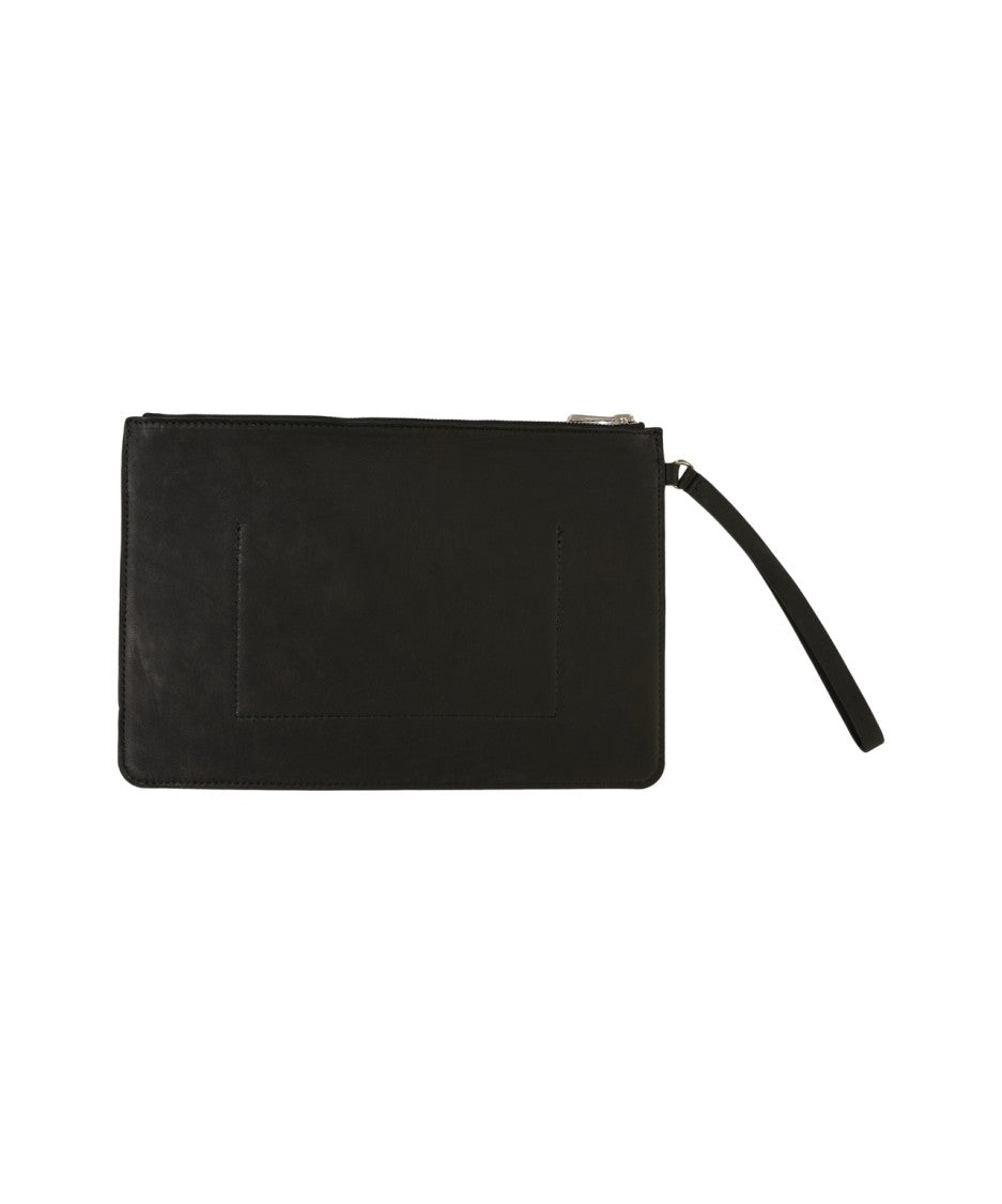 Giorgio Brato Refined Leather Pochette With Zippered Compartments