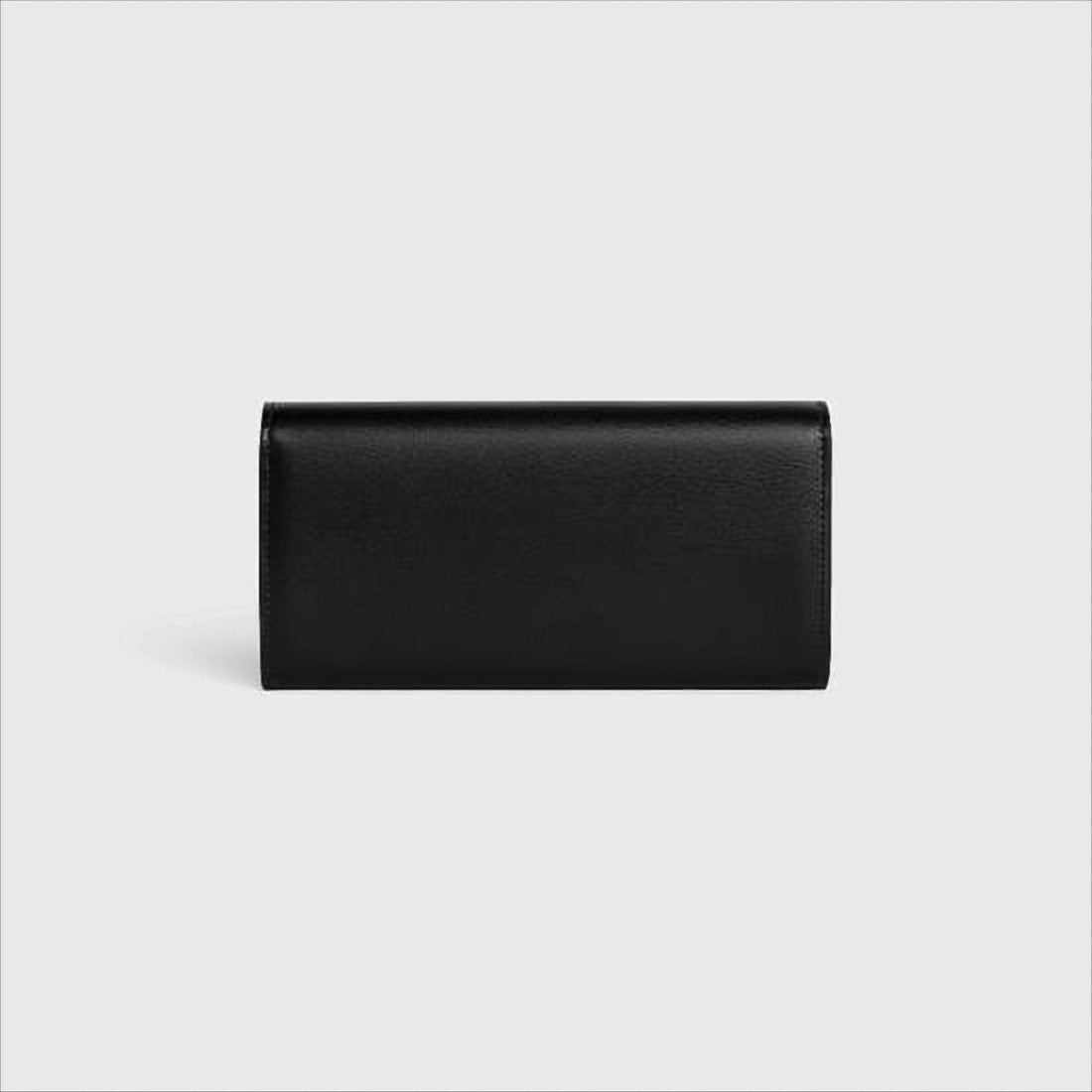 Celine Calf Leather Wallet With Gold-Tone Logo Clasp