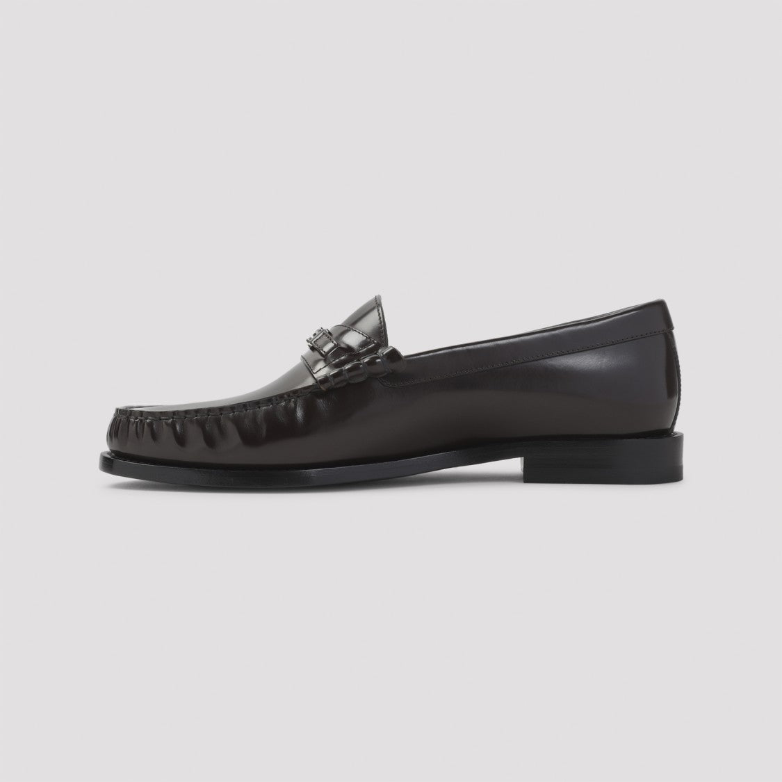 Celine Triomphe 15 Brown Bull Leather Loafers