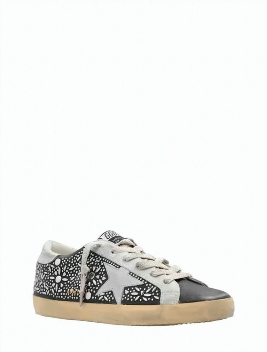 Golden Goose Low-Top Sneakers With Floral Cut-Outs And Distressed Sole