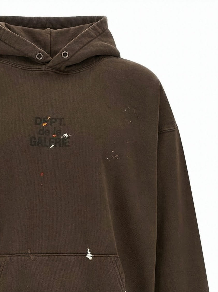 Gallery Dept. Relaxed Fit Brown Hoodie With Artistic Accents