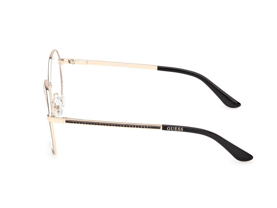 Guess Gold Black Gu50363 Geometric Metal Eyeglasses