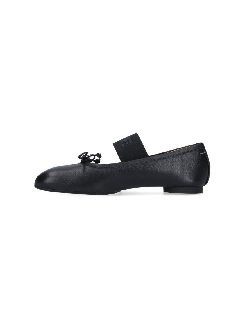 Mm6 By Maison Margiela Black Anatomic Nappa Leather Flats