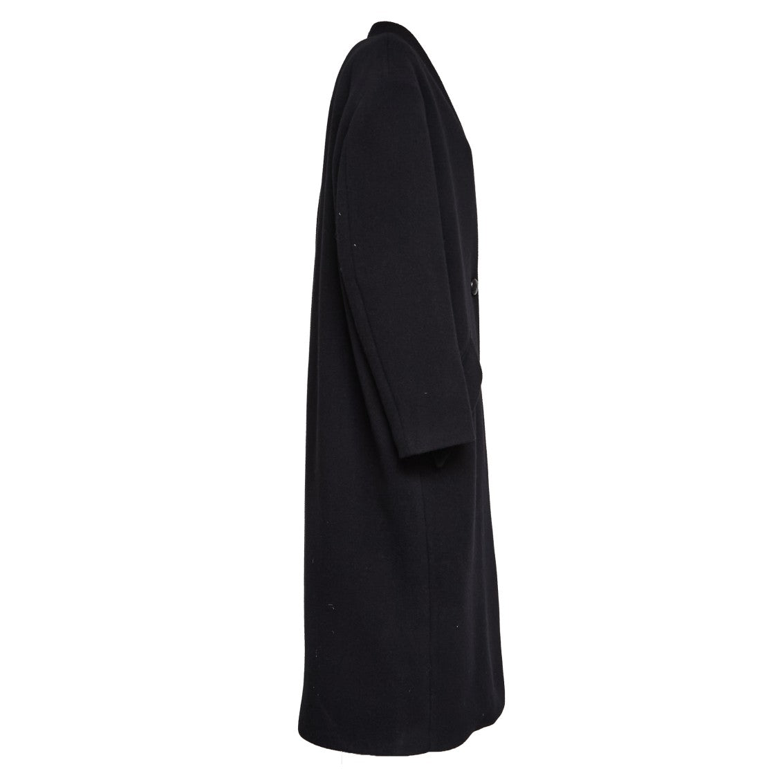 Isabel Marant Collarless Long Wool-Blend Coat With Satin Lining