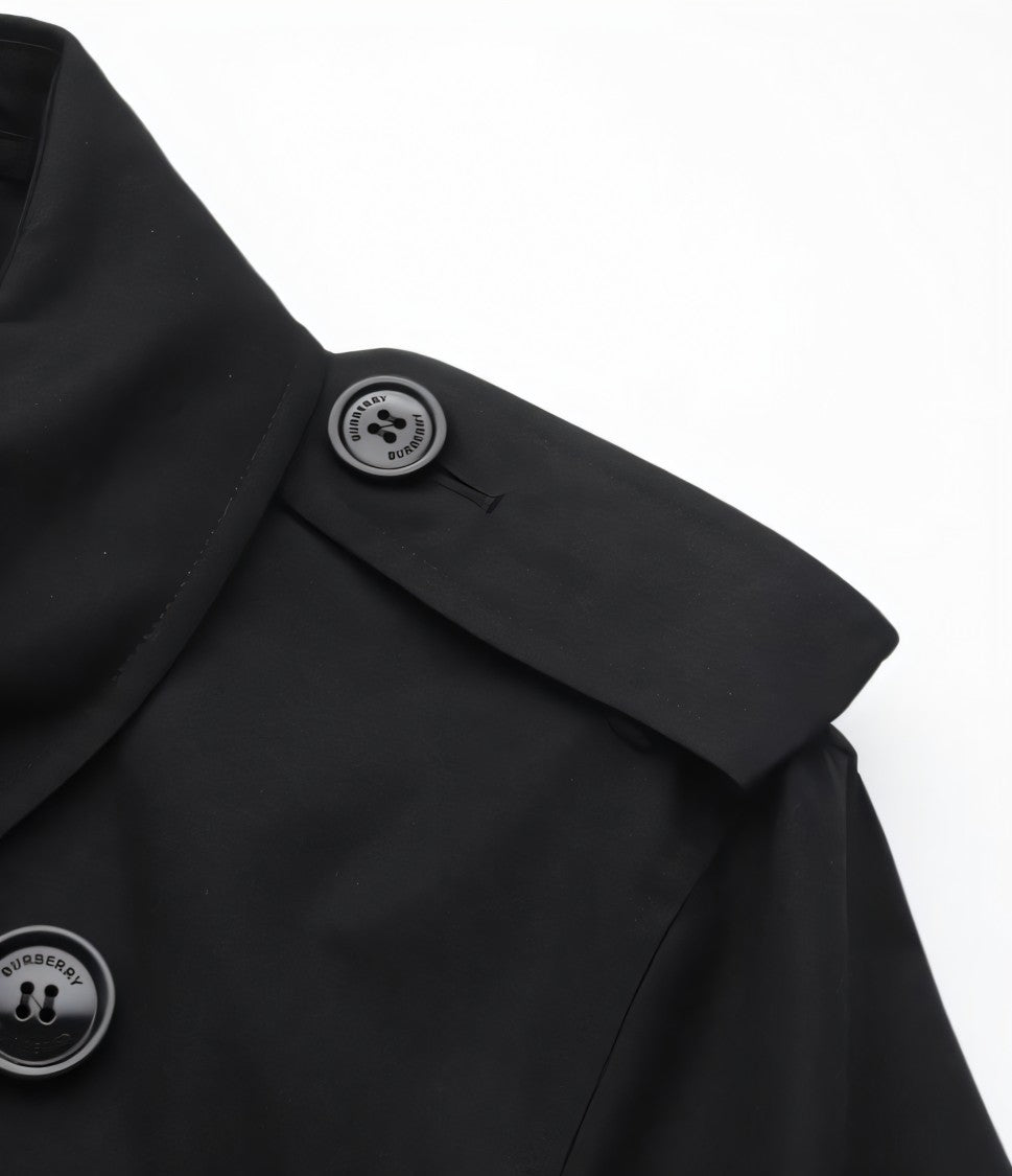 Burberry Black Double-Breasted Trench Coat