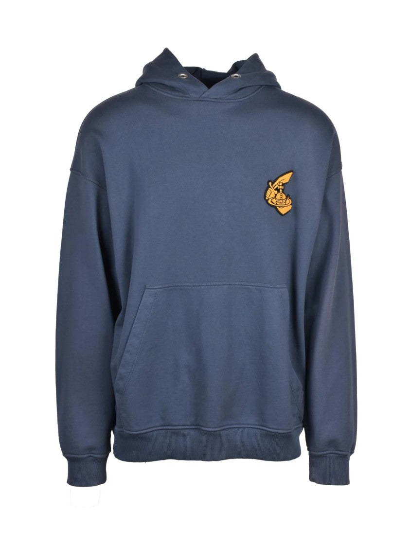 Vivienne Westwood Anglomania Relaxed-Fit Hooded Sweatshirt With Front Kangaroo Pocket And Iconic Emblem