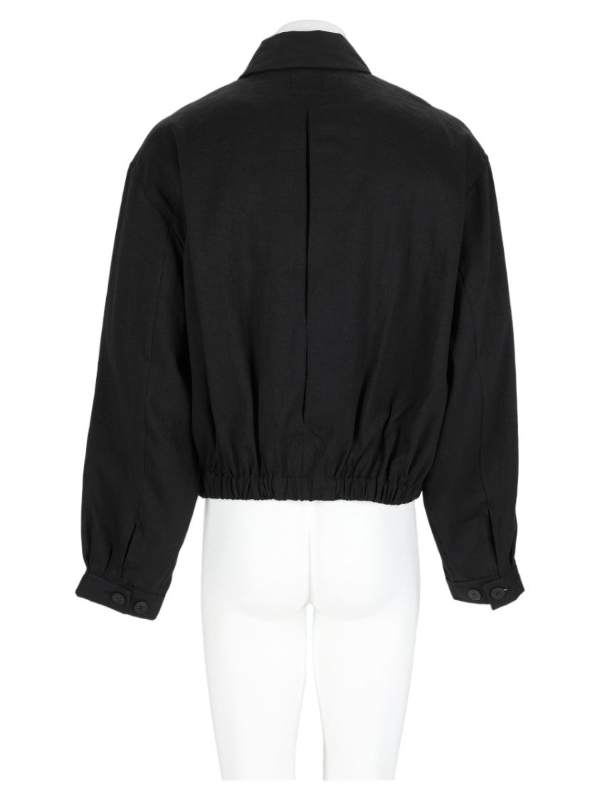 Jacquemus Black Cropped Elastic-Hem Viscose-Blend Sports Jacket