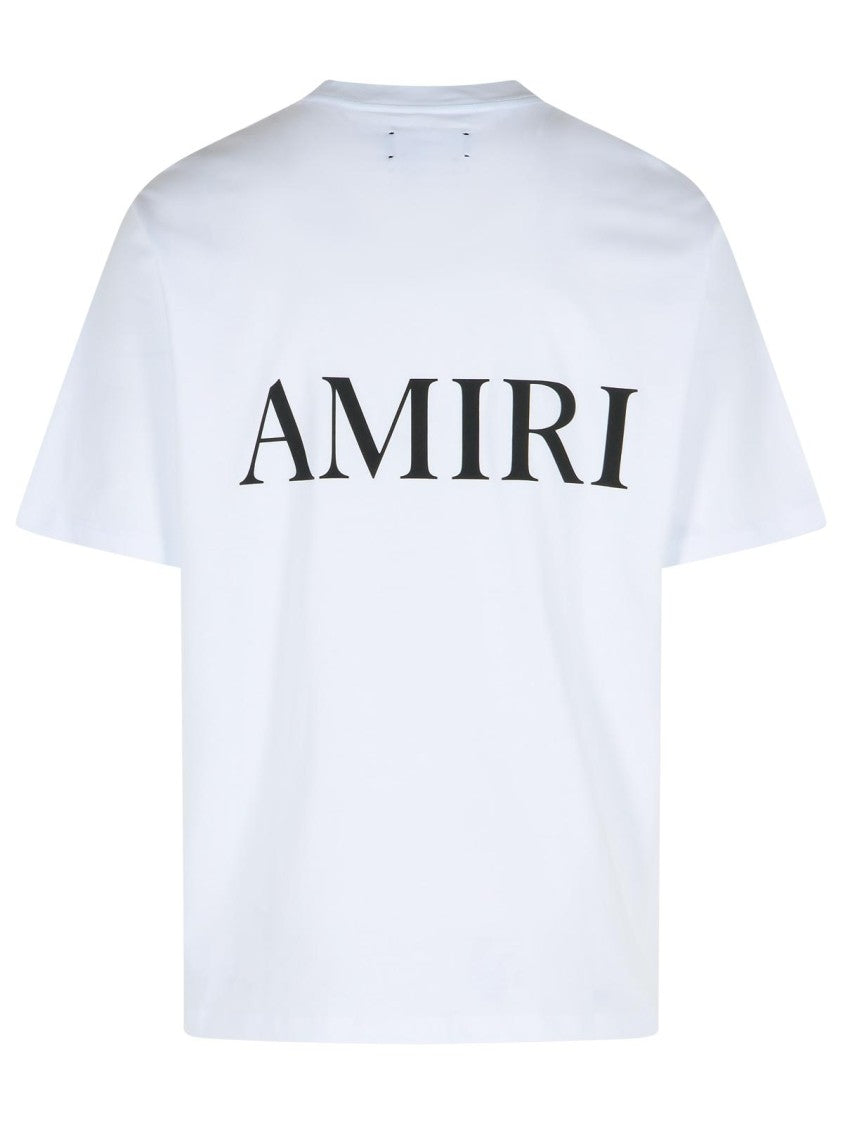 Amiri White Cotton T-Shirt With Ribbed Crew Neck