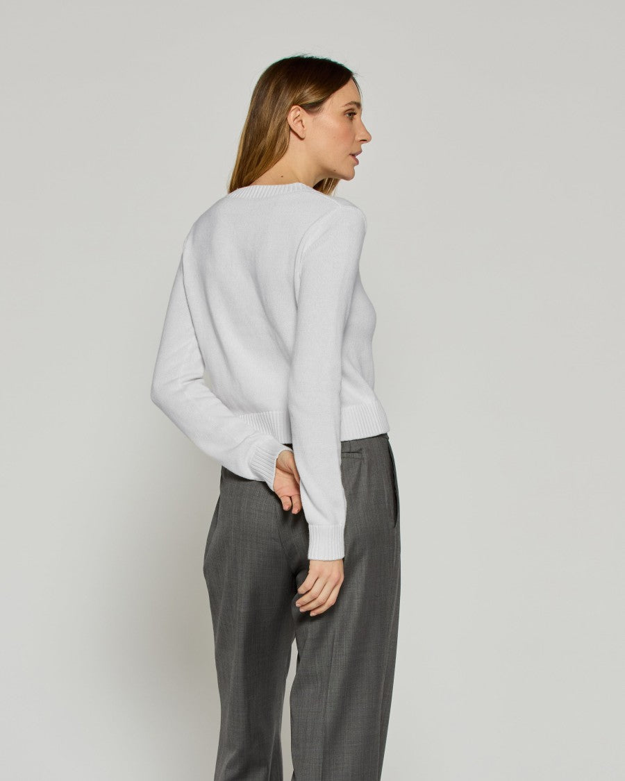 Serena Bute V-Neck Semi Cropped Cardigan - Crystalline Grey