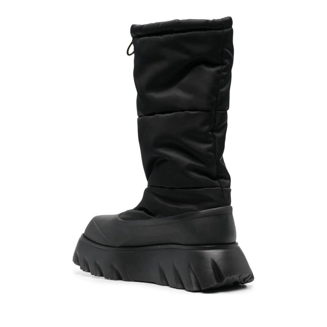 Love Moschino Black Cotton Drawstring Closure Boots