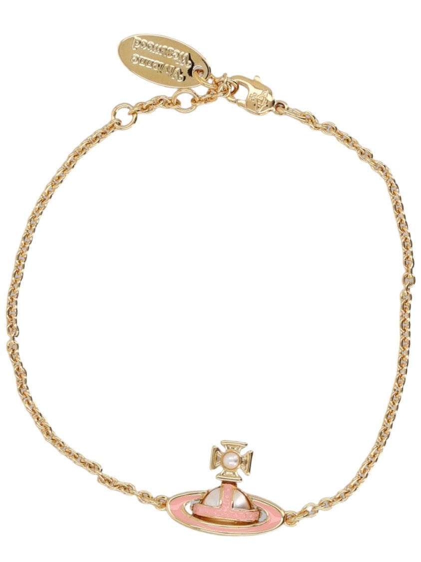 Vivienne Westwood Simonetta Bas Relief Oval Charm Brass Bracelet