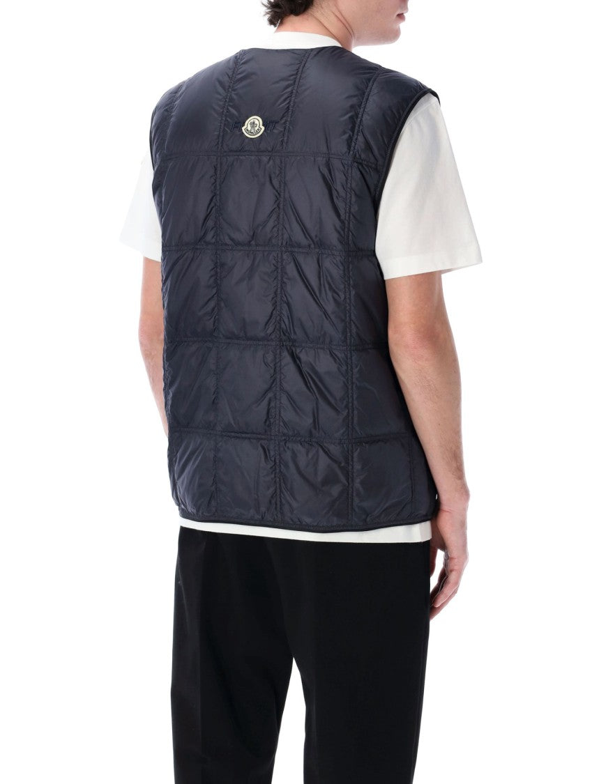 Moncler Quilted Navy Down Vest Jacke