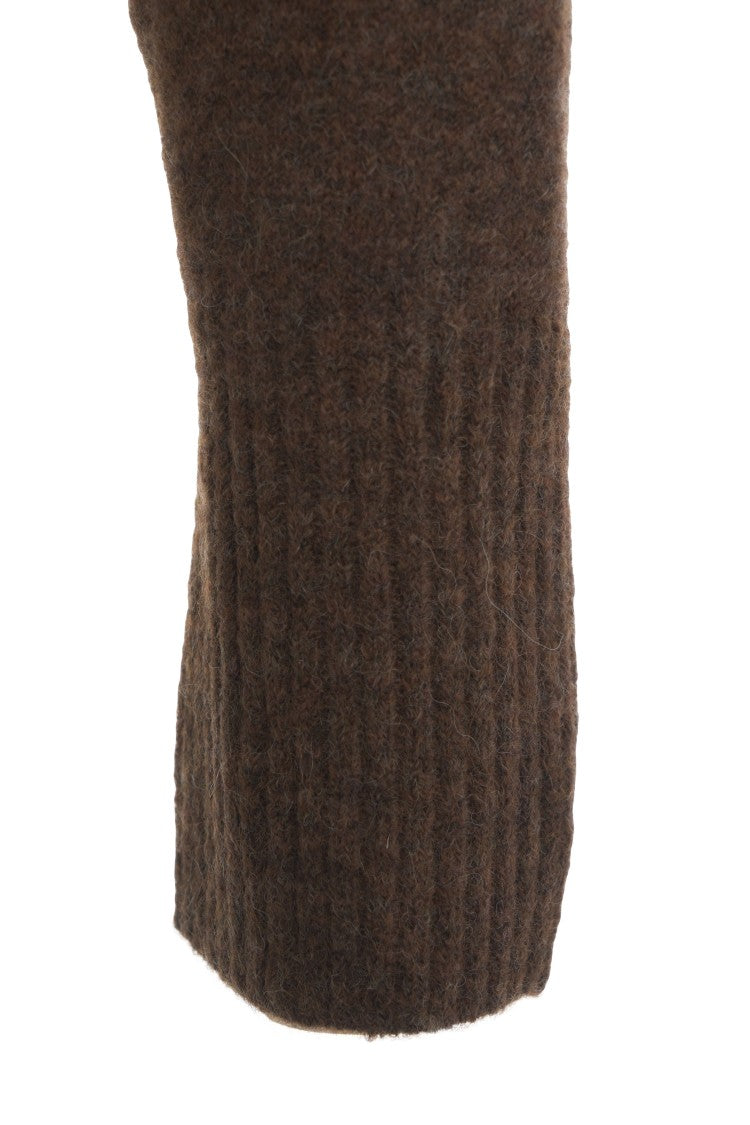 Kaos High-Neck Knit Sweater With Fuzzy Texture