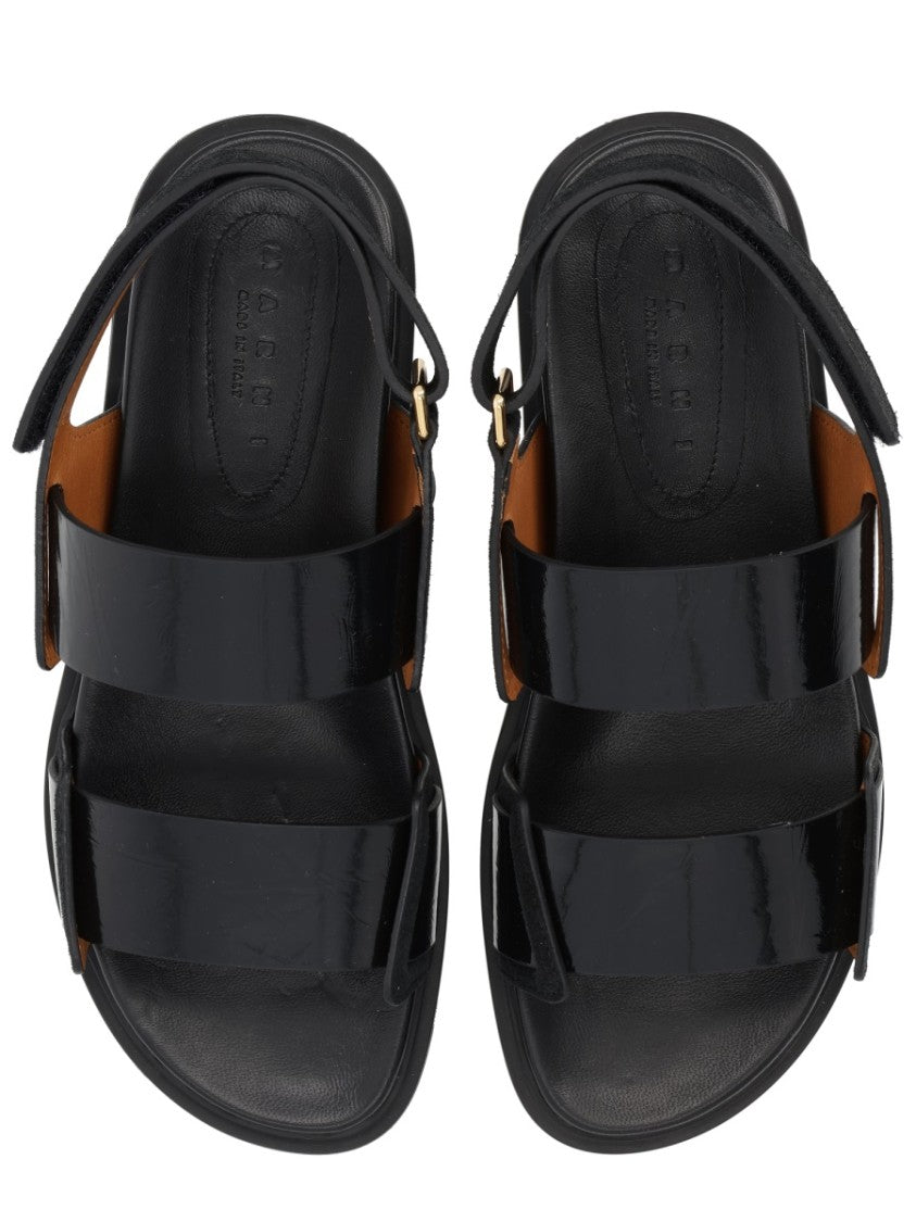 Marni Black Fussbett Cross Foot Straps Sandals