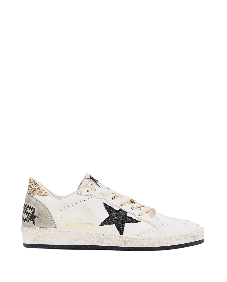 Golden Goose Ballstar White Sneakers With Black Star
