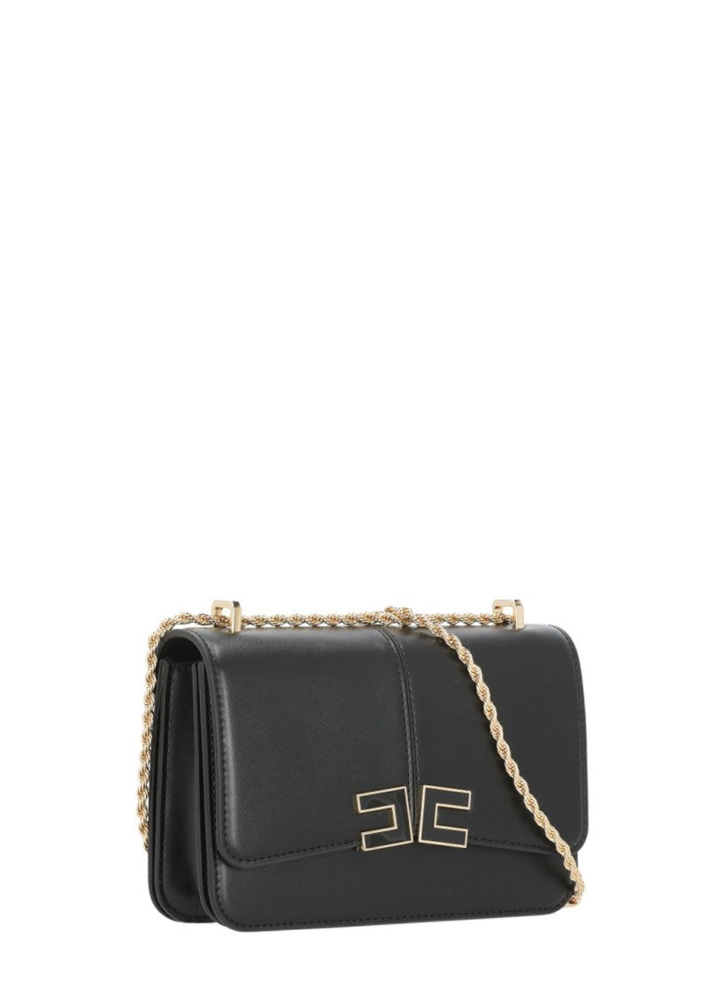 Elisabetta Franchi Sleek Rectangular Shoulder Bag With Front Metal Logo