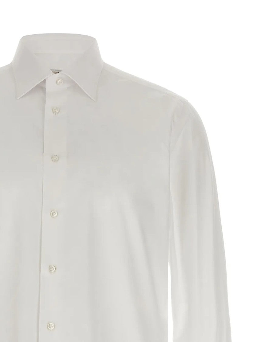 Borriello Napoli Refined White Long-Sleeve Shirt With Tailored Fit