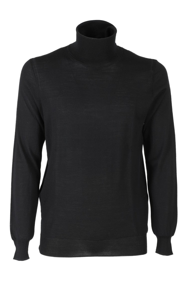 Paolo Pecora Black Virgin Wool Turtleneck