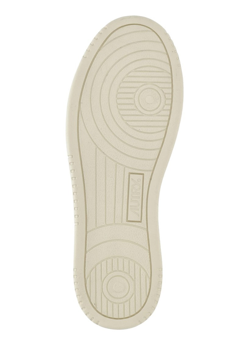 Autry White Blue Suede Logo Details Low-Top Sneakers