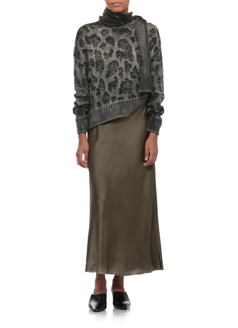 Avant Toi Grey Textured Knit Crewneck Sweater