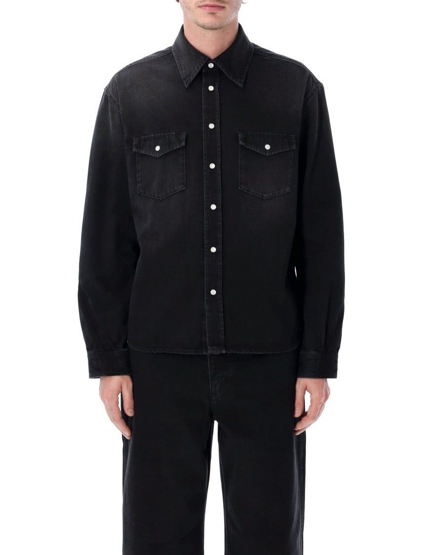 Givenchy Refined Black Denim Shirt With Classic Details