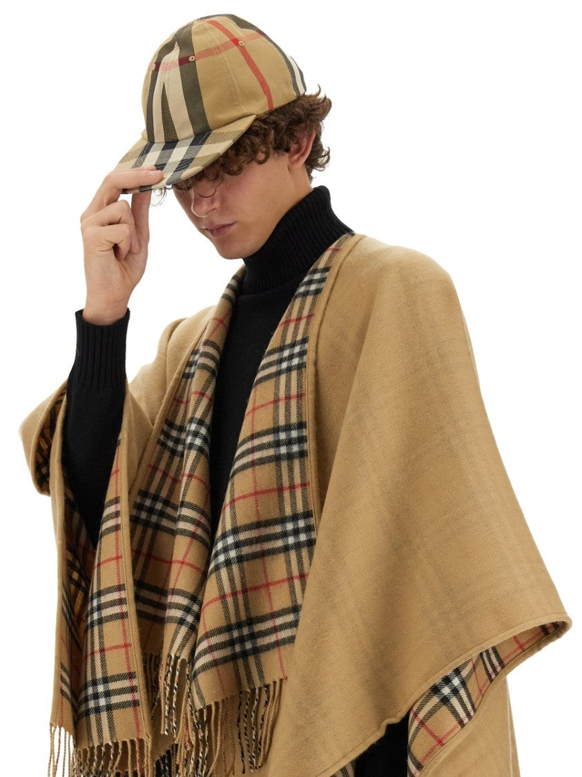 Burberry Mantella Reversibile In Lana Check