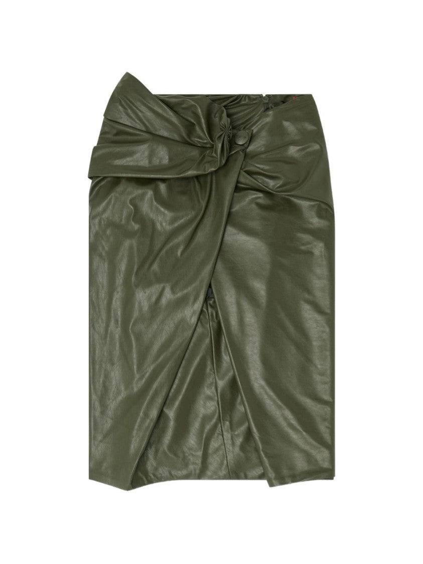 Diesel Wrap Skirt With Gathered Knot Detail And Front Slit