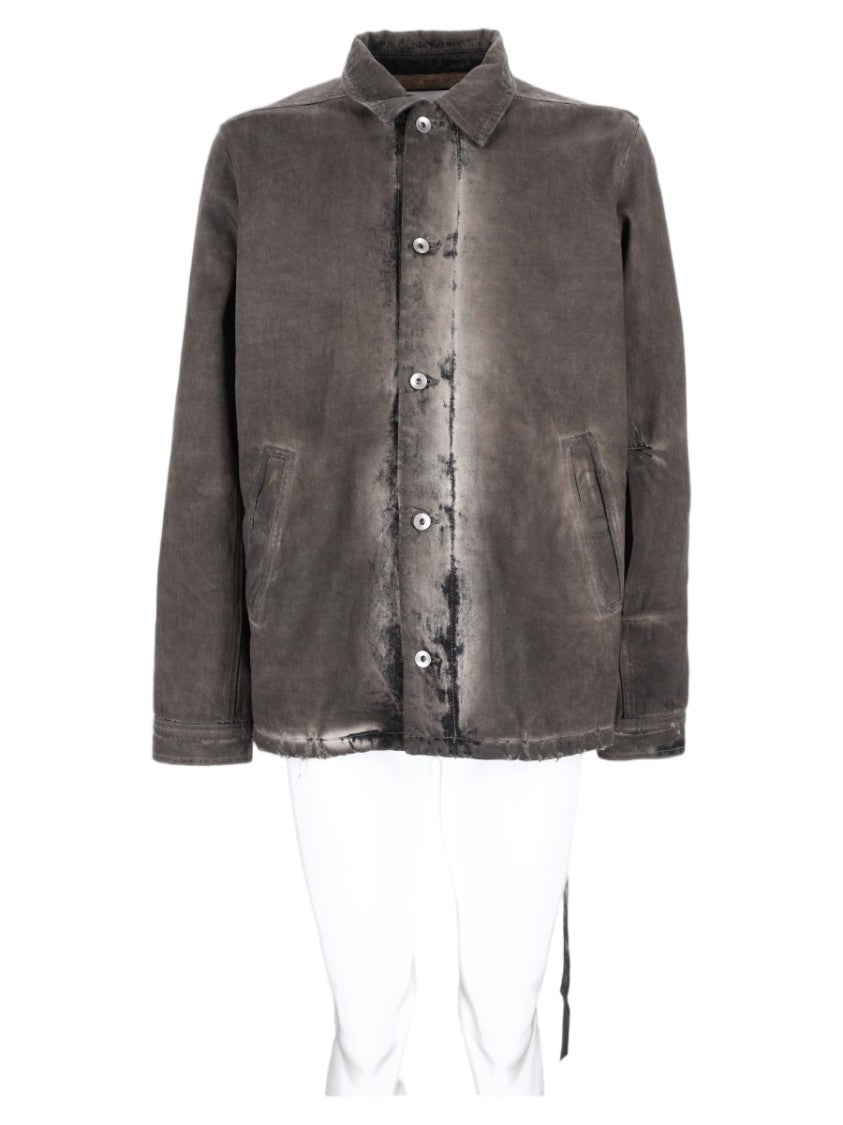 Drkshdw By Rick Owens Vintage-Inspired Grey Cotton Sports Jacket