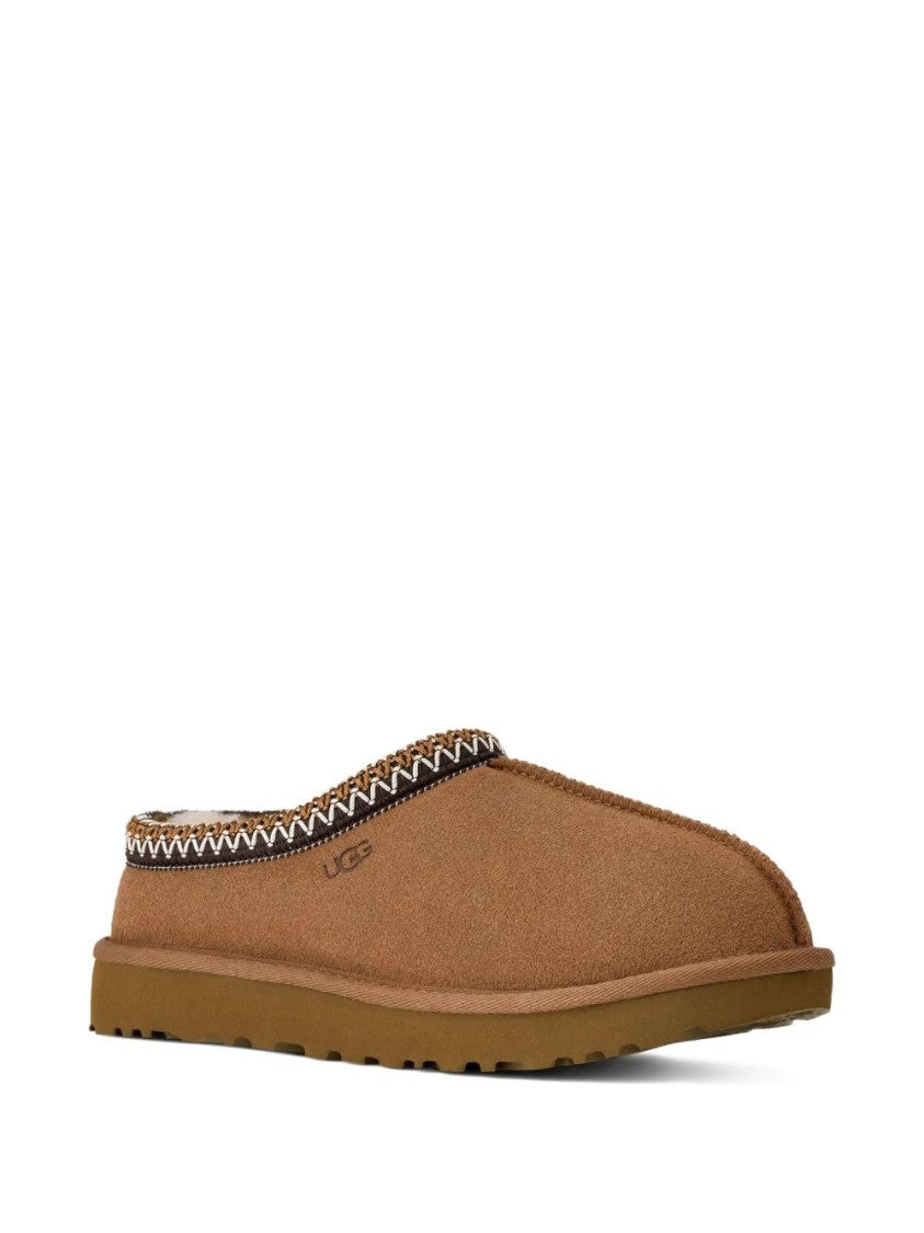 Ugg Whipstitched Brown Suede Slip-On Sandals