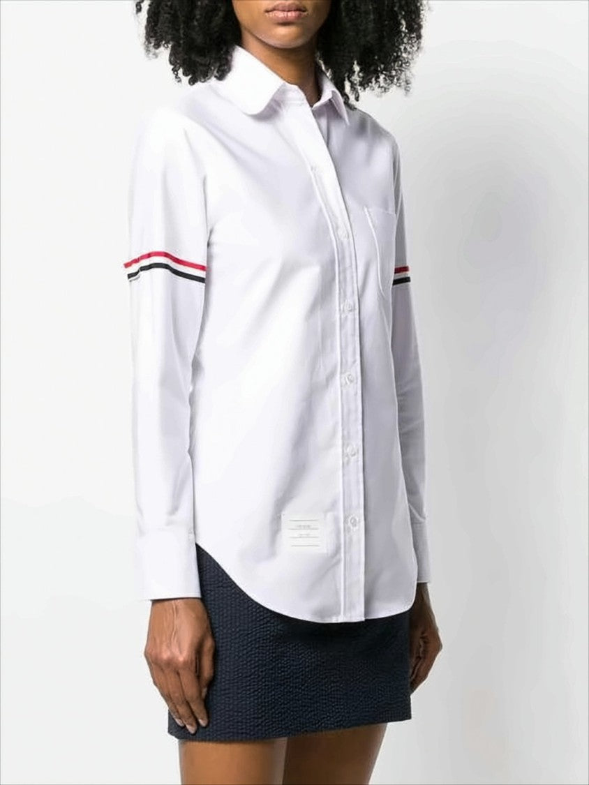 Thom Browne Classic Button-Down Shirt With Striped Arm Bands