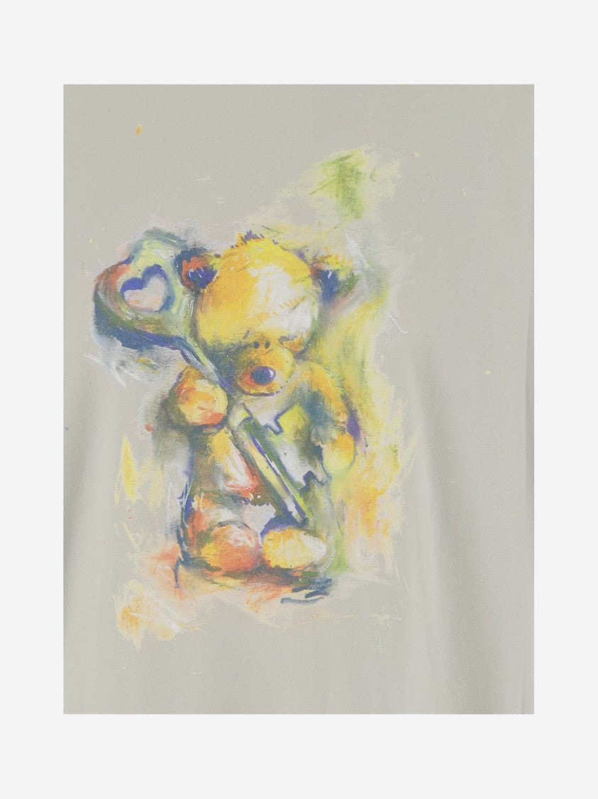 We11 Done Long-Sleeved Cotton Sweater With Teddy Bear Print