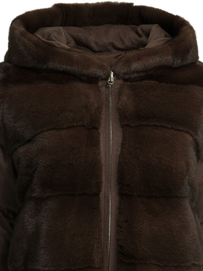 Camelia Cropped Mink Fur And Silk-Cashmere Jacket