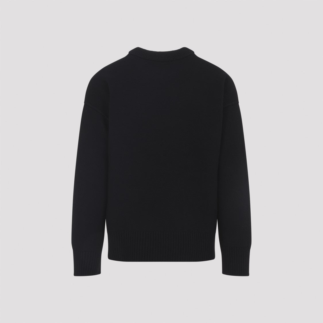 Ami Paris Crewneck Sweater With Contrasting Logo Inlay