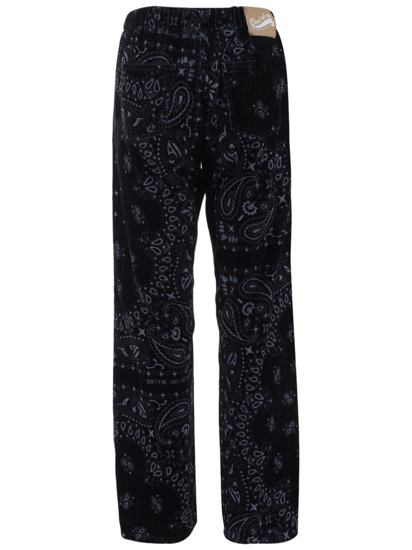 Don't @ Me Black Cotton Bandana Print Drawstring Pants