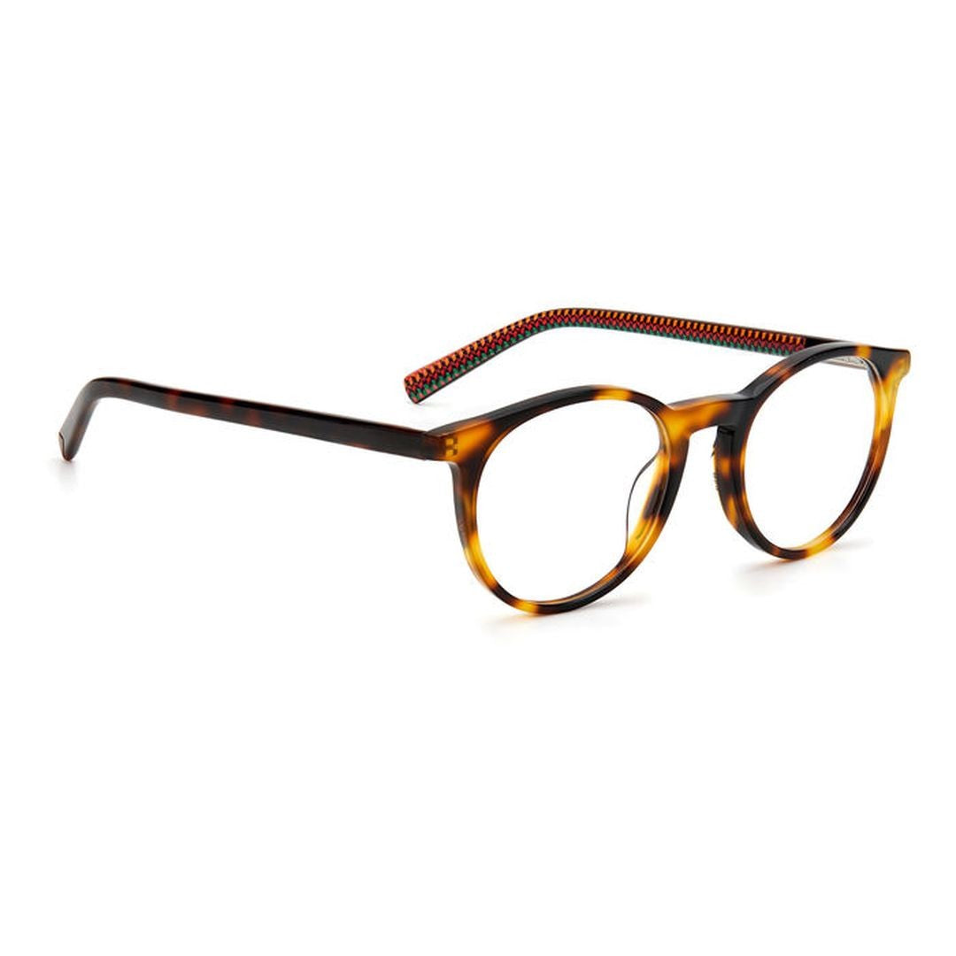 M Missoni Mmi 0007 Round Tortoiseshell Acetate Eyeglasses With Woven Temples