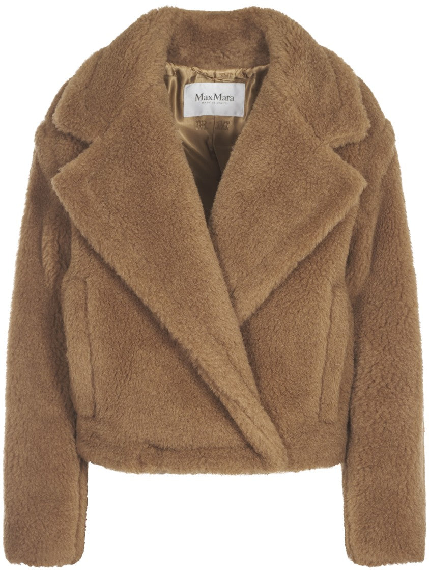Max Mara Textured Camel Coat With Classic Lapel